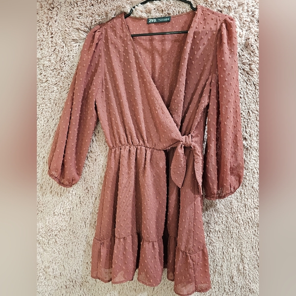 ZARA Dotted Mesh Romper Dress - Picture 6 of 15